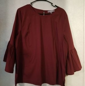 Maroon Burgandy Bell Sleeve Top sz 1X